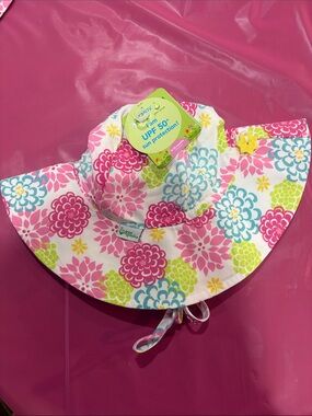 Girls' Floral Sun Hat with UPF 50+ Protection - Pink Multi